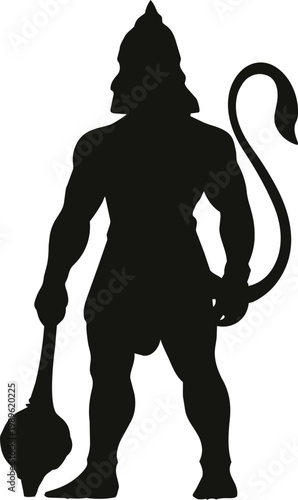 Black silhouette of a person holding a large key monochrome minimalist