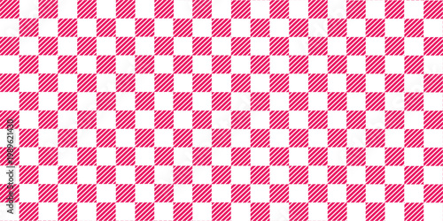 Pink plaid pattern with oblique line background. plaid pattern background. plaid background. Seamless pattern. for backdrop, decoration, gift wrapping, gingham tablecloth, blanket, tartan.