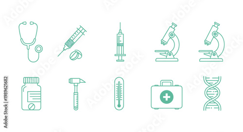 Medical icons and healthcare symbols.