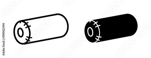 Industrial Roller Bearing Cylinder Icon Set