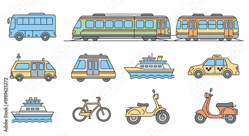 Vehicles and Transportation Modes Illustrated.