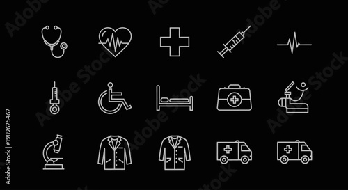 Medical icons and symbols collection.