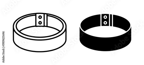 Black Choker Necklace Icon Set