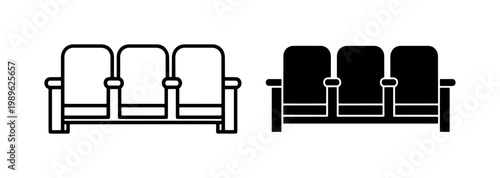 Cinema Theater Seat Row Icon Set
