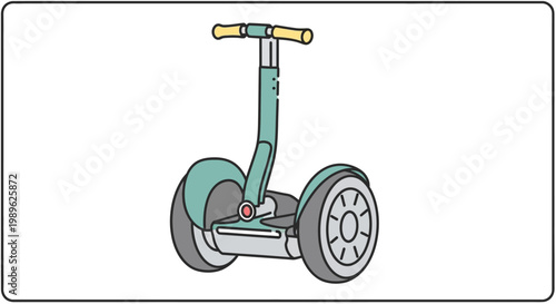 Segway scooter with two wheels.