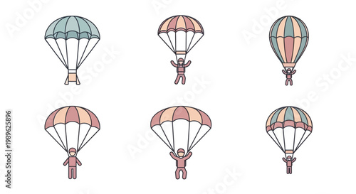 People are parachuting in the air.