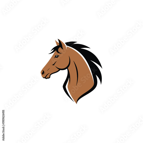 A brown horse with a black mane