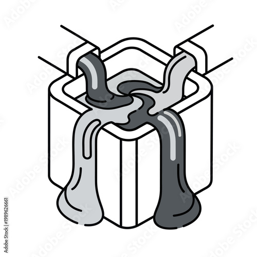 Liquid pouring from a container.