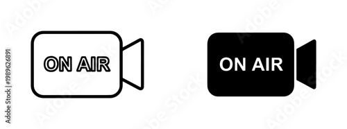 On Air Video Camera Icon Set for Live Streaming