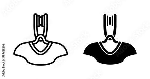 Minimalist pulley system vector icons, industrial mechanical block and tackle equipment, black outline and silhouette lifting hardware for engineering