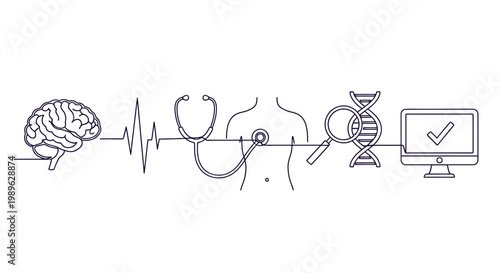 Medical Technology and Healthcare Symbols.