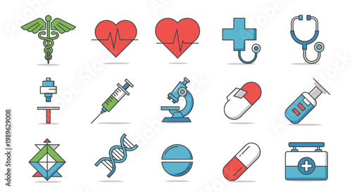 Medical symbols and icons collection.