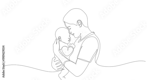 Man Holding Baby in His Arms.