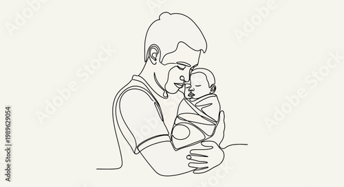Man Holding and Kissing a Baby.