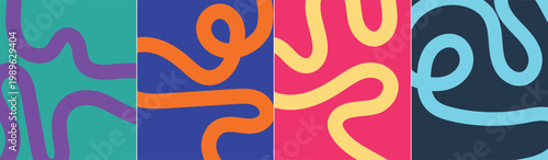 Vibrant abstract poster with flowing shapes in warm colors featuring colorful, fluid wavy lines for a dynamic, modern feel, motivational design