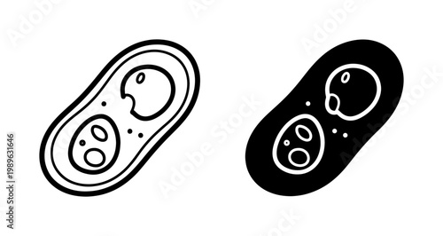 Microscopic Yeast Cell Division Icon Set