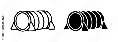 Dog Agility Tunnel Icon Set