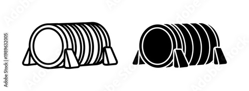Dog Agility Tunnel Icon Set for Pet Training Equipment