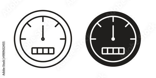 Speedometer icon. Simple linear element illustration. Thin stroke sign can be used for web, mobile and UI.