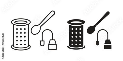 Tea infuser icon. Simple linear element illustration. Thin stroke sign can be used for web, mobile and UI.