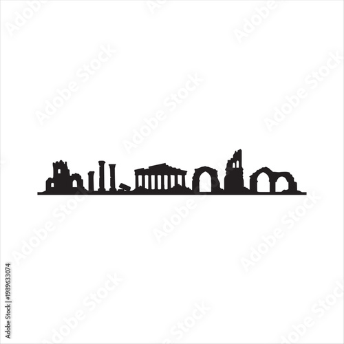 ruins silhouette
