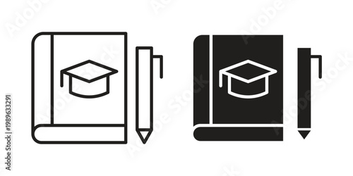Thesis icon. Simple linear element illustration. Thin stroke sign can be used for web, mobile and UI.