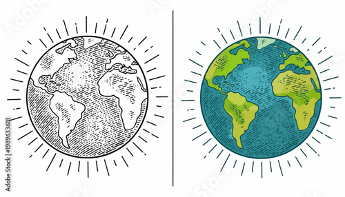 The Earth rotates from dark to bright saksh 42 ai planet