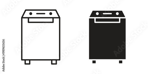 Top load washer icon. Simple linear element illustration. Thin stroke sign can be used for web, mobile and UI.