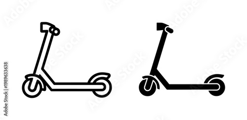 Electric Scooter Icon Set for Modern Urban Transportation