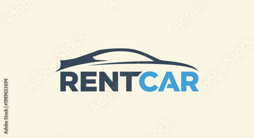 Rent Car Logo - Sleek Silhouette of a Vehicle for Rental Services.