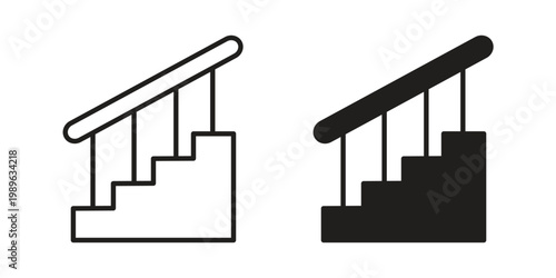 Upstairs icon. Simple linear element illustration. Thin stroke sign can be used for web, mobile and UI.