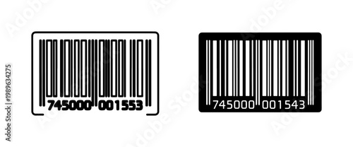 Digital Barcode Icons Set for Product Identification