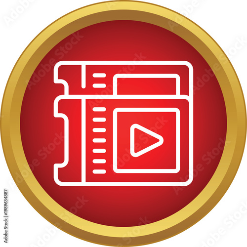 Cinema tickets and play button representing online video entertainment