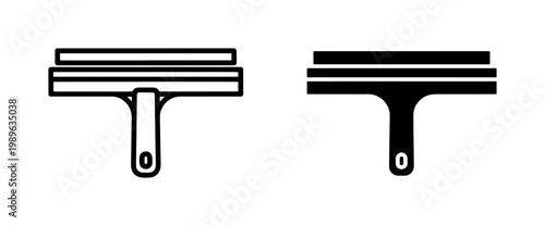 Window Squeegee Glass Cleaning Tool Icon Set