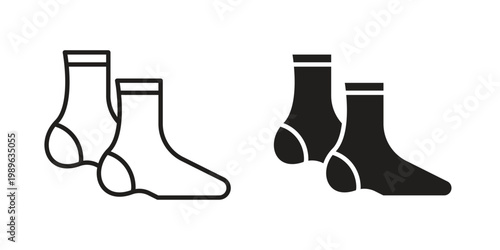 Women socks icon. Simple linear element illustration. Thin stroke sign can be used for web, mobile and UI.