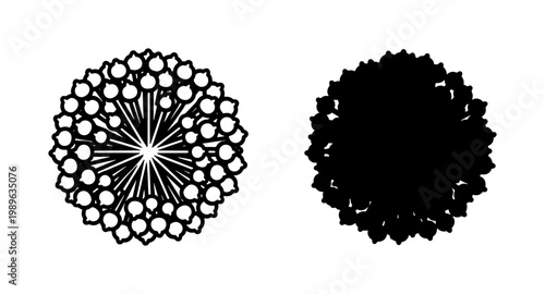 Top view tree symbols for architectural landscape site plan