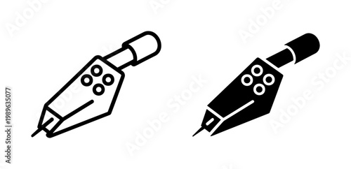 Turntable Phono Cartridge and Stylus Needle Icon Set