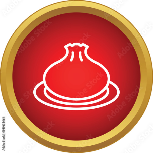 Georgian khinkali dumpling icon representing traditional cuisine and snacks