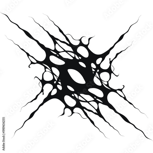 Black cracked texture, broken surface, fractured pattern, abstract vector design