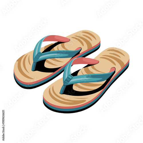 A pair of colorful flip-flops, perfect for a relaxing day.