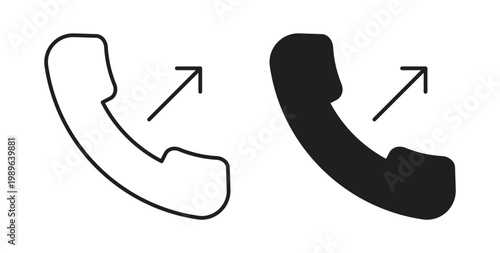 Slika na platnu Call outgoing icon linear pictogram