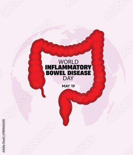 World IBD Day awareness promoting digestive health support and global education vector poster