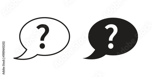 Foto Comment question icon linear pictogram