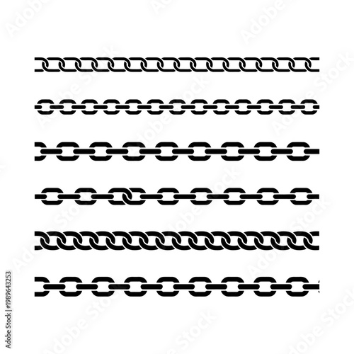 Vector of various black chain links