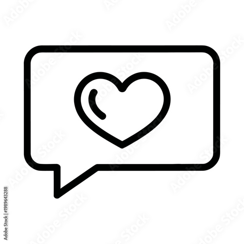 Vector heart icon inside a speech bubble