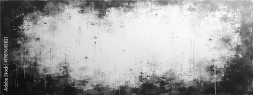 Vector distressed texture in monochromatic tones, creates a dramatic frame with empty space in the center. evokes feelings of age.