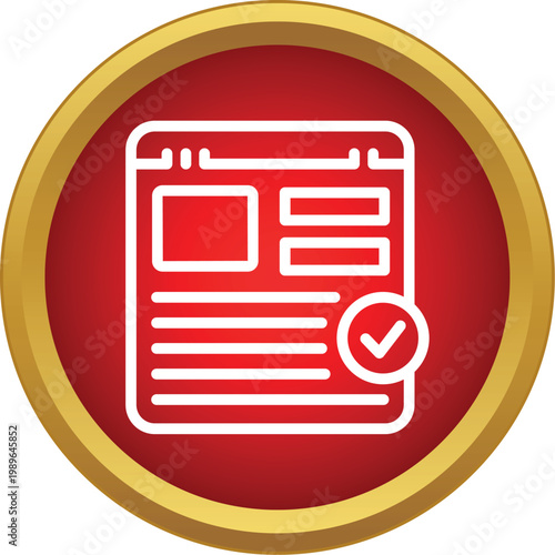 Website page with a checkmark icon indicating successful verification or completion