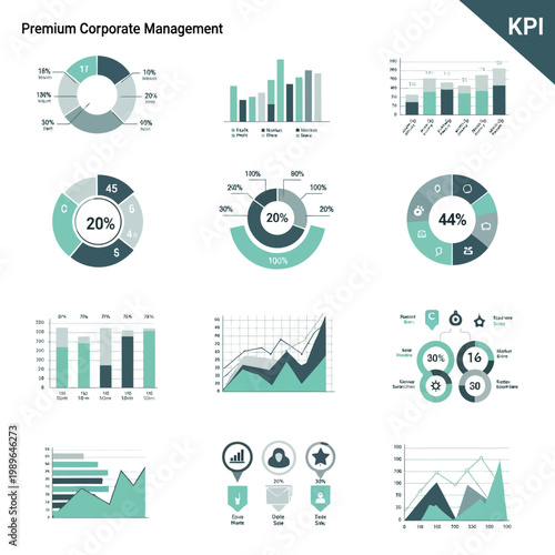 Corporate Management KPI Charts and Graphs