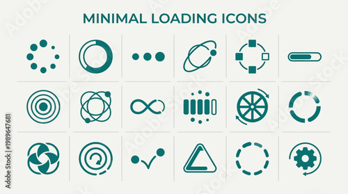 Minimal loading icons graphics symbols.