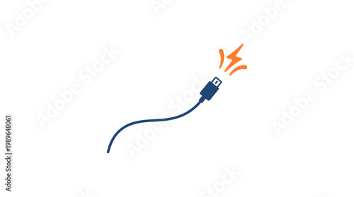 Electric plug with sparks flying out.
